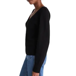 NWD Madewell V-Neck Pullover Sweater Merino Wool Size Small Black thumbnail 2