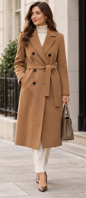 Madewell Double Faced Brushed Long Coat XS NWT Wool Belted Camel Quiet Luxury thumbnail 1
