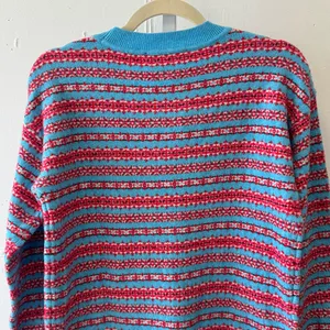 NWT Loft‎ Women’s Crewneck Vibrant Knit Sweater Blue Red XS thumbnail 7