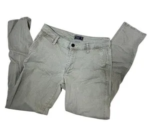 Abercrombie & Fitch Khaki Green Denim Jeans Chino's Size 25 thumbnail 1