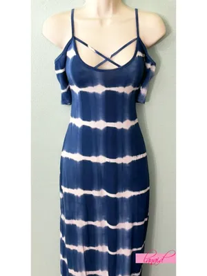 UO Tie-Dye Off-The-Shoulder Strappy Cut-Outs Open Back Striped Edgy Cutout Maxi thumbnail 4
