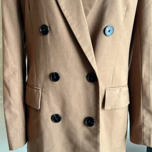 Zara Brown Tan Double Breasted Oversized 90s minimalist Blazer thumbnail 13