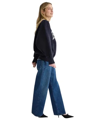 Anine Bing Bradie Sweatshirt in Navy Blue Large Womens Pullover thumbnail 5