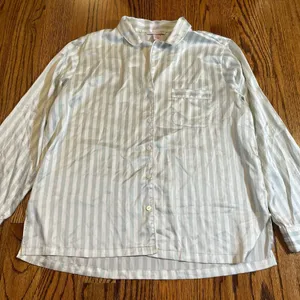 Victoria's Secret Satin Striped Pajama Top Size M thumbnail 1