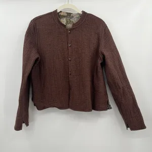 Women's Jacket Quilted Reverses Me Chocolate Coffee Brown Pattern Art Wear Boho thumbnail 8