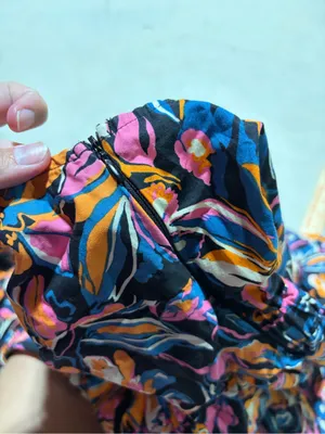 French Connection orange pink blue Floral Twist-Front Maxi Dress XL thumbnail 6