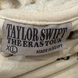 Taylor Swift The Eras Tour Beige Graphic Hoodie XL Official Merch Cream Swiftie thumbnail 11