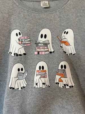 Grey Ghosts Graphic Crewneck Sweatshirt Gray Size L thumbnail 2