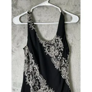 Vintage y2k Lace Overlay Handkerchief Hem Slip Dress Gothic Whimsigoth Grunge SM thumbnail 2