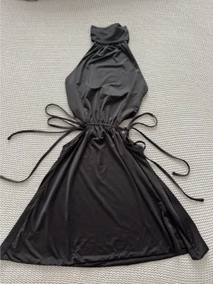 Oh Polly Eulalie High Neck Mini Dress Black thumbnail 1