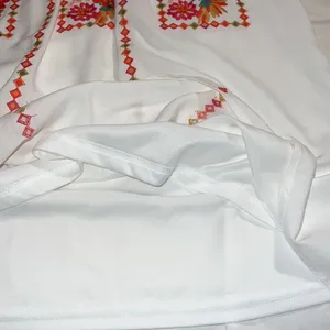 ANDREE by Unit womens SM Ivory White Embroidered dress vneck short sleeve lined thumbnail 9