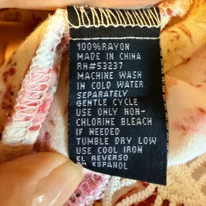 Unique Spectrum Fits S/M Floral Puff Sleeve Top Pink Lace Boho Summer pretty thumbnail 5