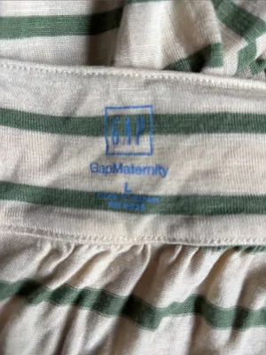 GAP Cream and Sage Green Striped Drawstring Tank thumbnail 2
