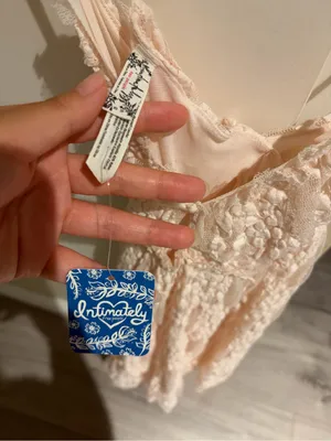 NWT free people fairy light pink Lace Spaghetti Strap Mini Dress thumbnail 3