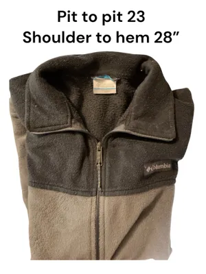 Columbia Men's Size M Full Zip Fleece Jacket Charcoal Gray Two-Tone thumbnail 3