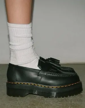 NWT Dr. Martens Adrian Quad Platform Loafers Size 9 Black Leather thumbnail 1