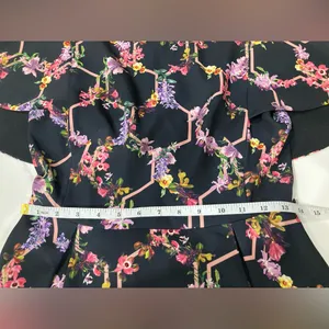 Ted Baker Black Dress with Pink Floral Design Uk 1 (US 4) thumbnail 8