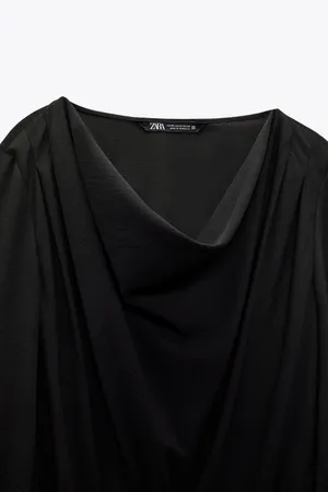ZARA Black Belted Long Sleeve Grunge Midi Dress thumbnail 3