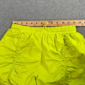 Jolie & Joy Neon Green Bungee Shorts Women's Small Ruched Active Mesh Lined thumbnail 2