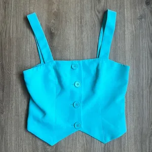 Amanda Uprichard Royston Top Blue size Small thumbnail 5