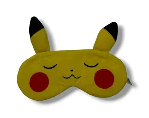 Vintage Pokemon Pikachu Sleep Mask Yellow Plush 3D Ears Nintendo 90s Blindfold thumbnail 1