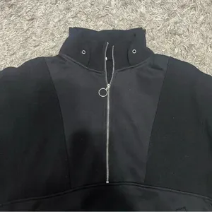 Amazon YKR Black Oversized Sweatshirt Half Zip Hoodie Fleece Pullover | Size S thumbnail 5