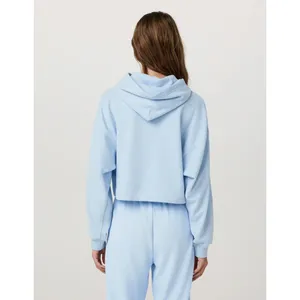 VUORI Sedona Crop Hoodie in Crystal Blue Size Small thumbnail 3