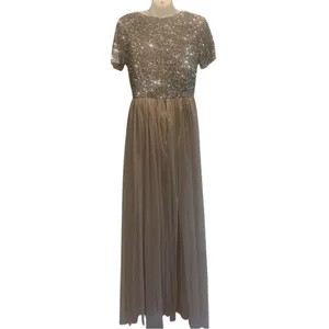 Maya Deluxe (ASOS) Women's Size 6 V-neck Maxi Tulle Dress Chic Sequin Bodice thumbnail 4