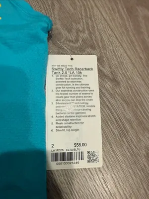 NWT Lululemon Swiftly Tech Racerback Tank in Blue Size 2 10K LA thumbnail 2