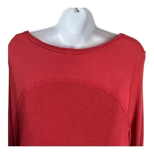 EUC FREE PEOPLE We The Free Malibu Waffle Knit Thermal in Washed Red - Size S thumbnail 7