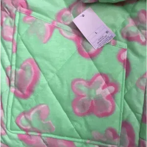 Wild Fable‎ Unisex Mint Green Floral Quilted Puffer Jacket Cozy Trendy Size L thumbnail 5