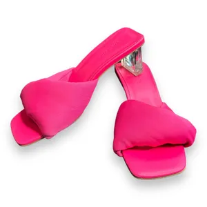 Open Edit Cleo Sandal Size 5 Neon Pink Barbie Kitten Block Heel 80s Slip On thumbnail 5