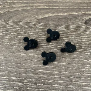 Disney Small Pin Backs Black Mickey Mouse Heads Set 4 Rubber thumbnail 4