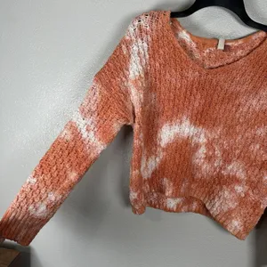 Anthropologie Pilcro Christian V-neck Sweater Size Small Chunky‎ Knit Creamsicle thumbnail 2