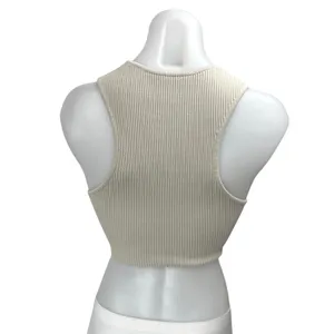 Aritzia Babaton Tan Rib Knit Sleeveless Racerback Cami Camisole Crop Tank Top S thumbnail 2