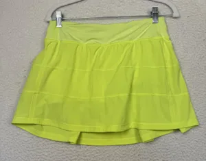 Lululemon Skirt Skort Womens 9 Neon Yellow Running‎ Athletic Tennis Pocket thumbnail 1