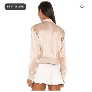 Amanda Uprichard Satin Matching Set Large 100% Silk Frankie Bomber Jacket Pants thumbnail 3