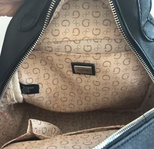 GUESS Black Mini Backpack | Silver Logo Plaque | Y2K Minimal Chic thumbnail 3