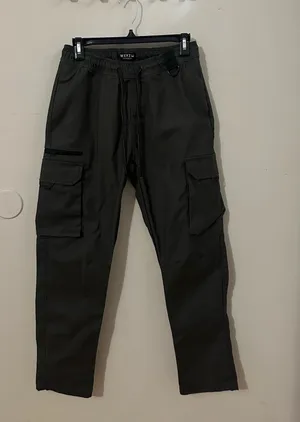 Wytzu Men's Black Cargo Pants - Utility Jogger Style thumbnail 1