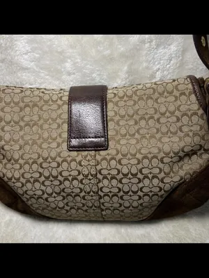 Rare Vintage Coach Soho Y2K Signature Shoulder Bag Brown Canvas & Suede 6818 thumbnail 7