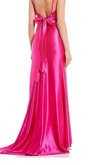 Dillards Pink Sparkly Corset Prom Dress thumbnail 1