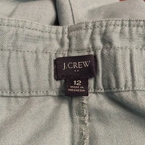 J Crew Factory women’s Cropped twill paper-bag pant green Size 12 NWOT thumbnail 4