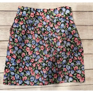 ZARA floral mini skirt With Pockets No belt women's size XS thumbnail 2