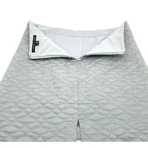 Thyskens Theory Seedo Quilted Skirt A-line Ice Gray Blue‎ Preppy Minimal Women 6 thumbnail 8