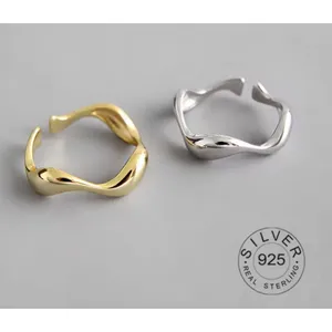 🆕 Yellow‎ Gold Wave Ring Gold Plated 925 Sterling Silver | Adjustable thumbnail 14