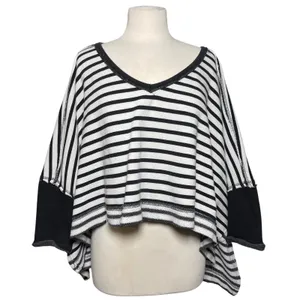 FREE PEOPLE x WE THE FREE Main Squeeze Boho Black White Striped Top thumbnail 2