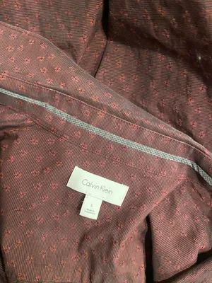 Vintage Burgundy Floral Print Button Down Shirt thumbnail 5