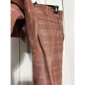 Plaid Wide Leg Trousers Dark Academia Terracotta‎ Cuffed High Rise thumbnail 7