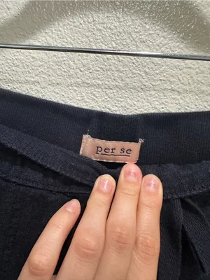 Per Se Navy Blue Capri Drawstring Casual Capri Pants thumbnail 3