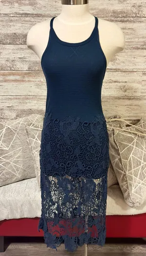 Free People Dress Crochet Midi thumbnail 1